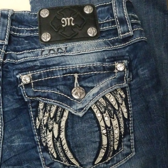 Perfect MissMe Jeans, Angel Wings, 27x30½ hemmed - Picture 2 of 7